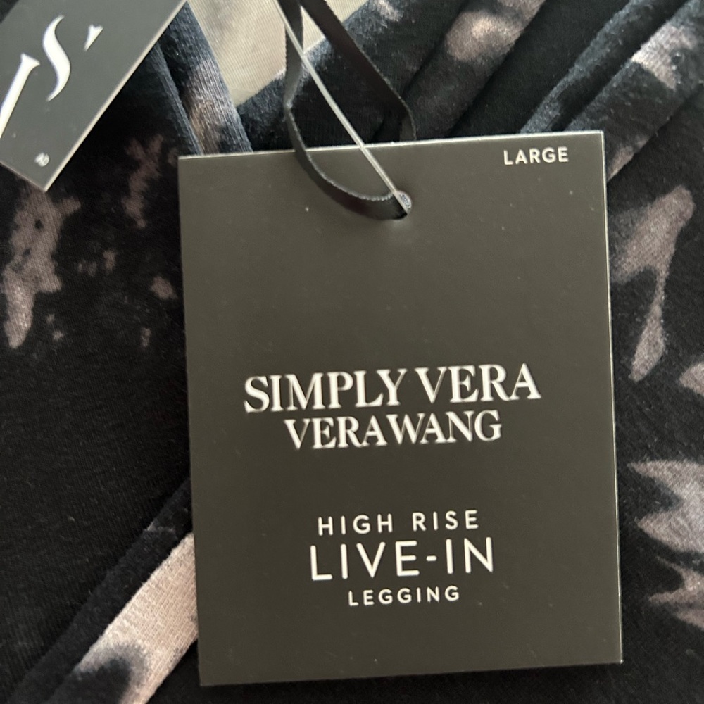 Simply Vera Vera Wang Black Tie-Dye Leggings - Picture 4 of 6